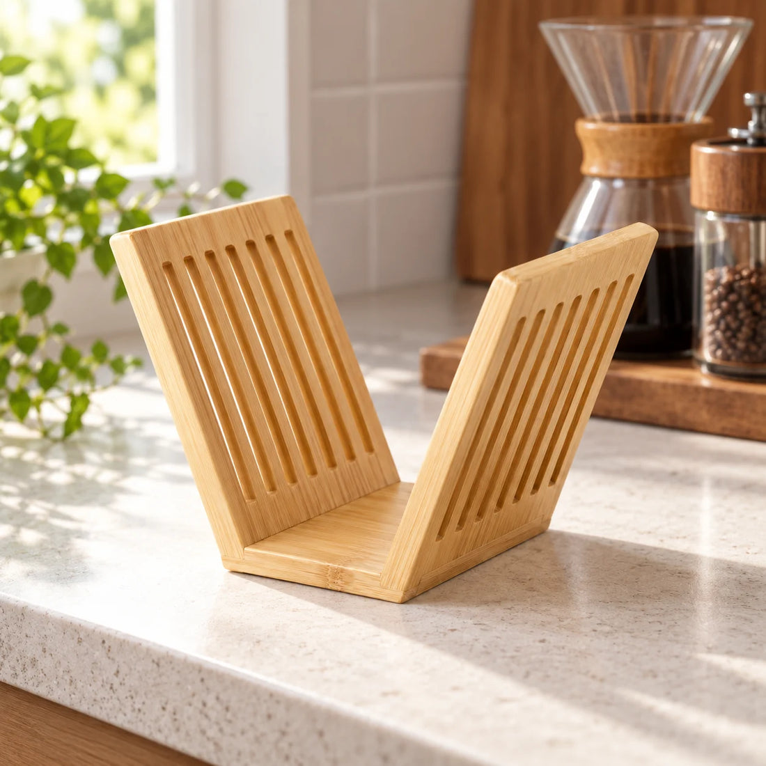 Bamboo Filter Paper Holder — lifestyle view