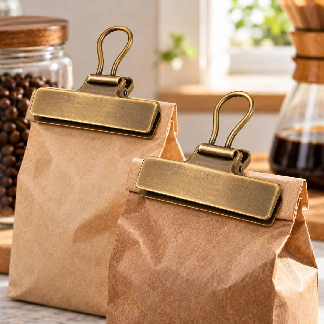 Coffee Bag Clip Pair — lifestyle view