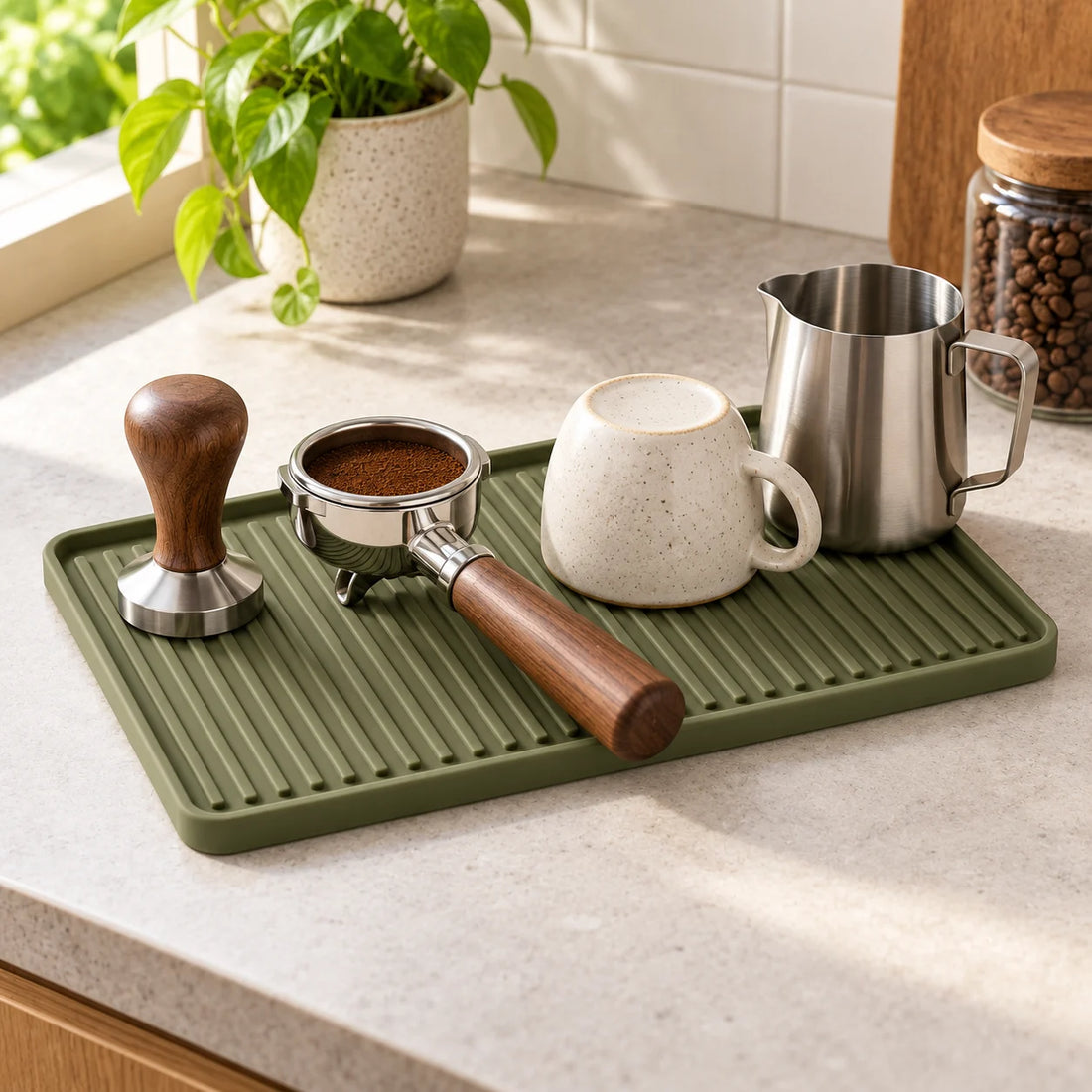 Ribbed Coffee Counter Mat — feature view