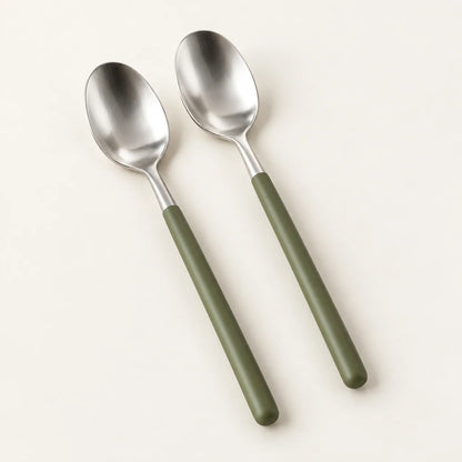 Olive-Handle Teaspoon Pair — hero view
