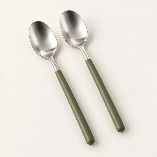 Olive-Handle Teaspoon Pair — hero view
