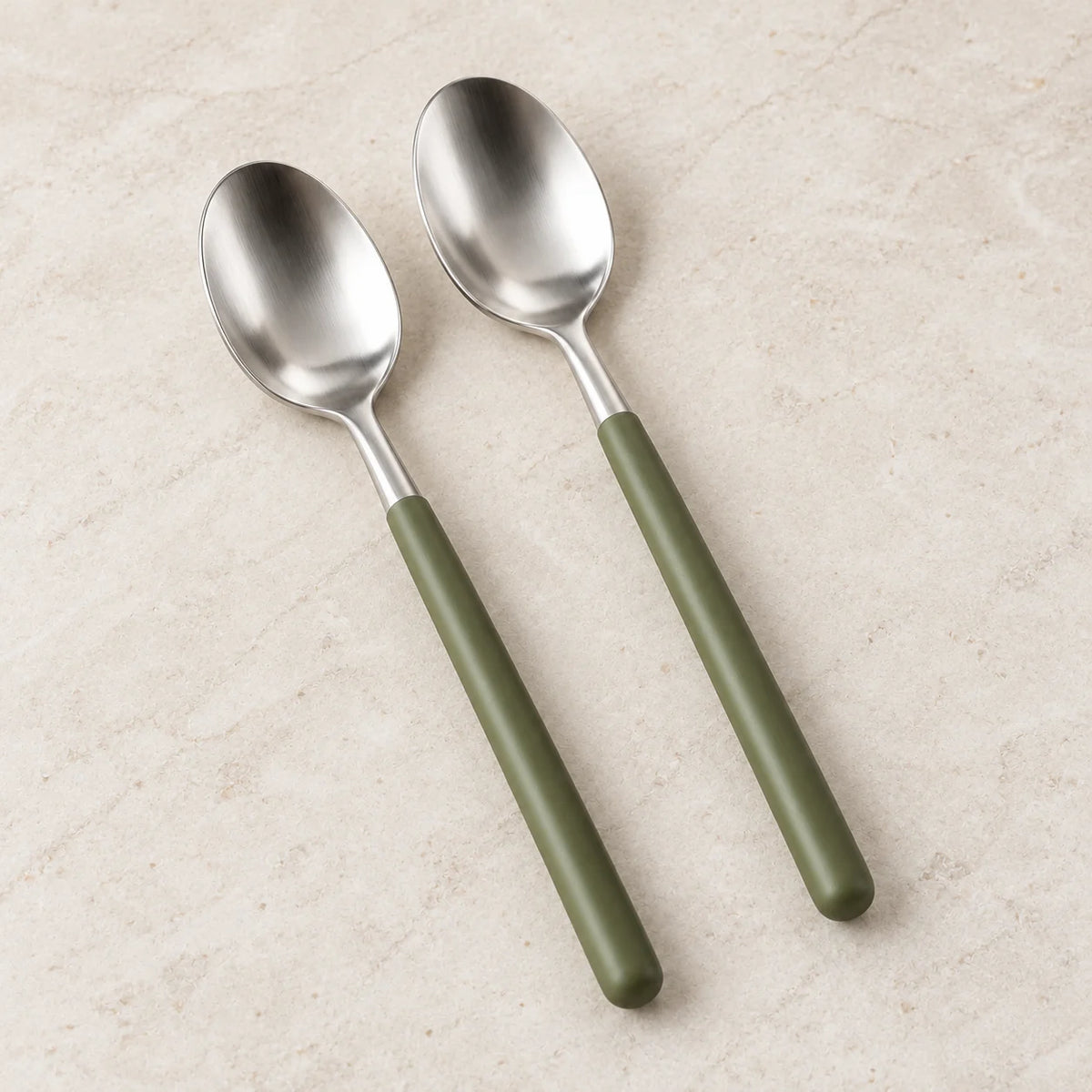 Olive-Handle Teaspoon Pair — overview view