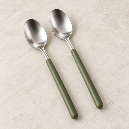 Olive-Handle Teaspoon Pair — overview view