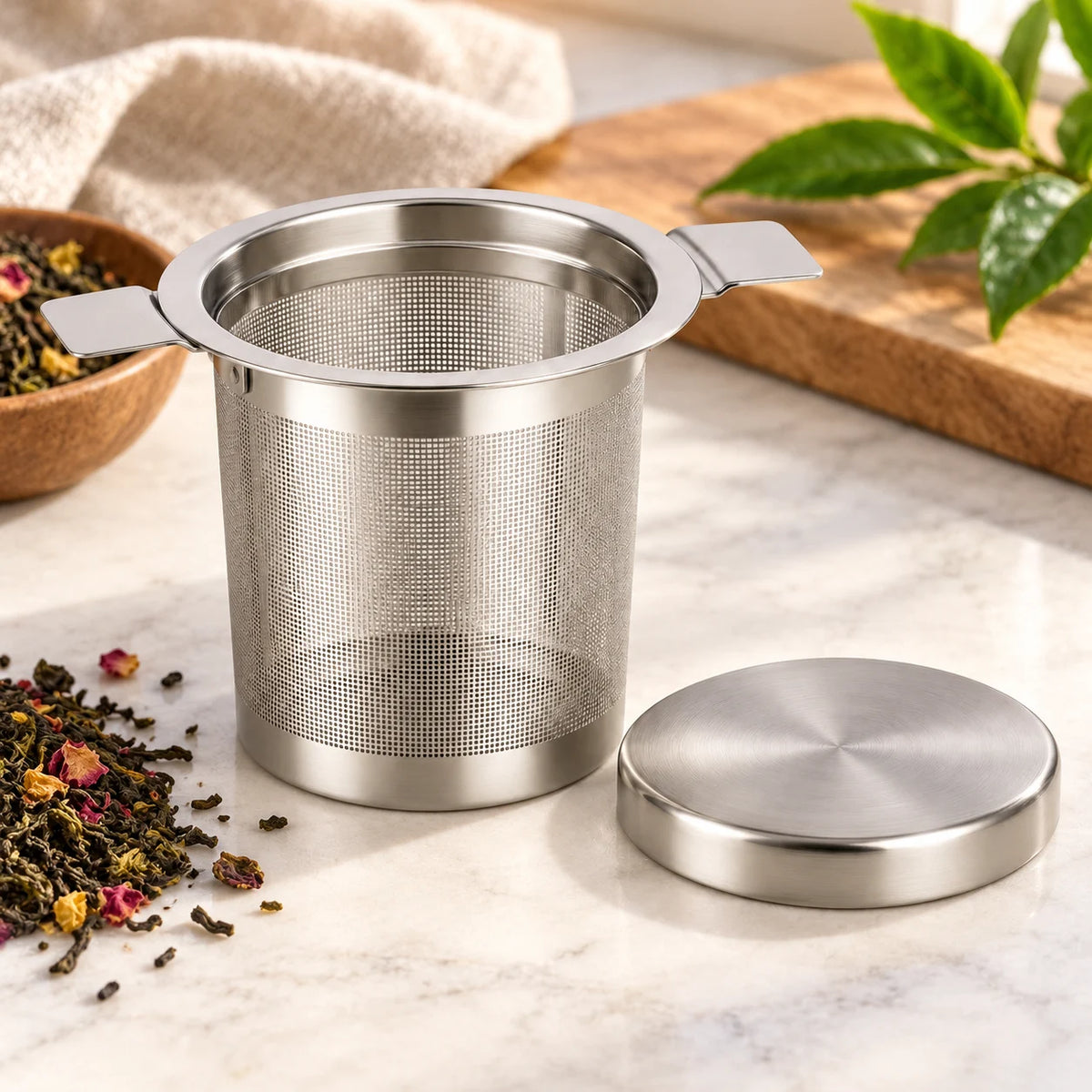Tea Infuser Basket with Lid — feature view